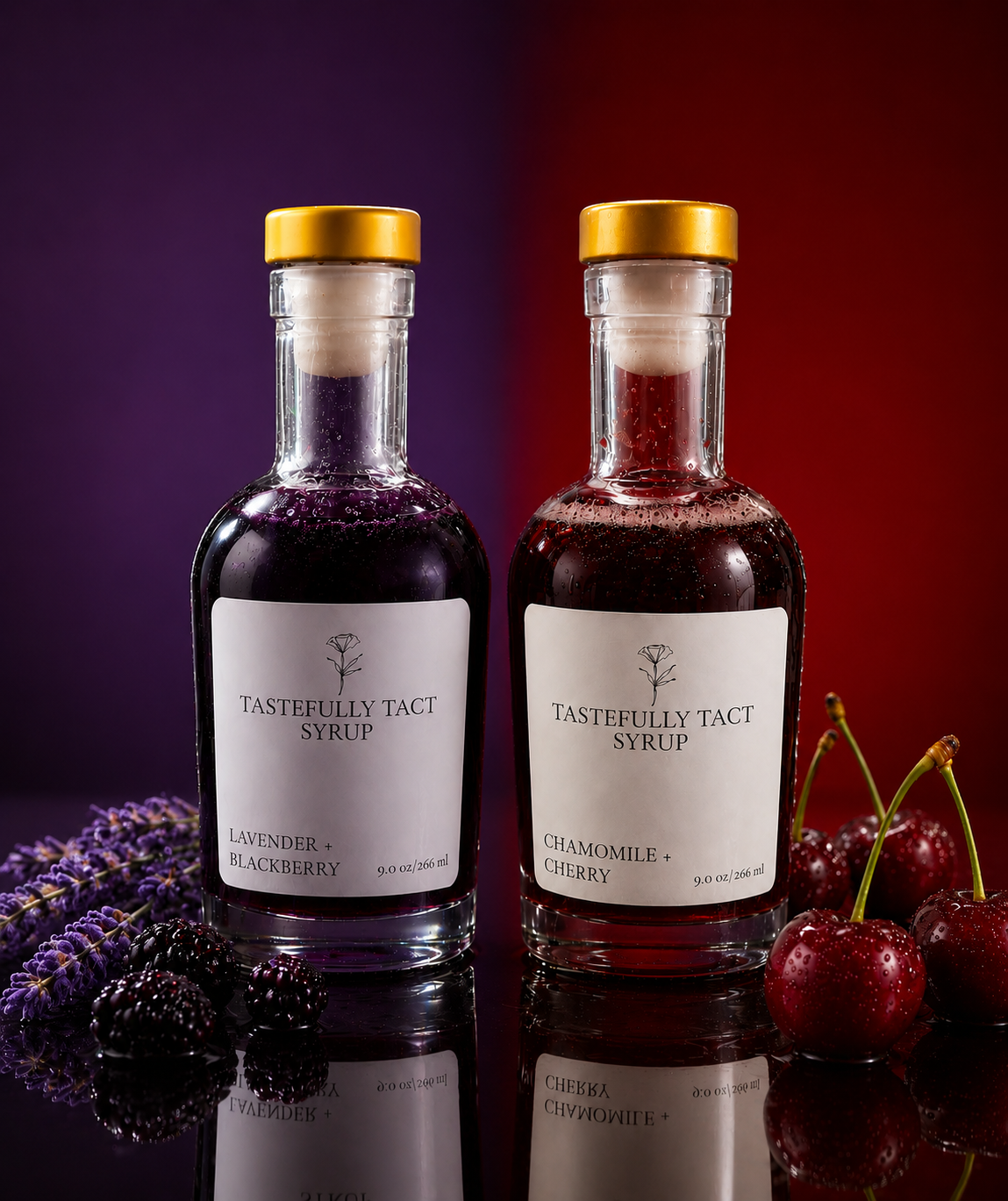 Lavender + Blackberry & Chamomile + Cherry Simple Syrup Bundle