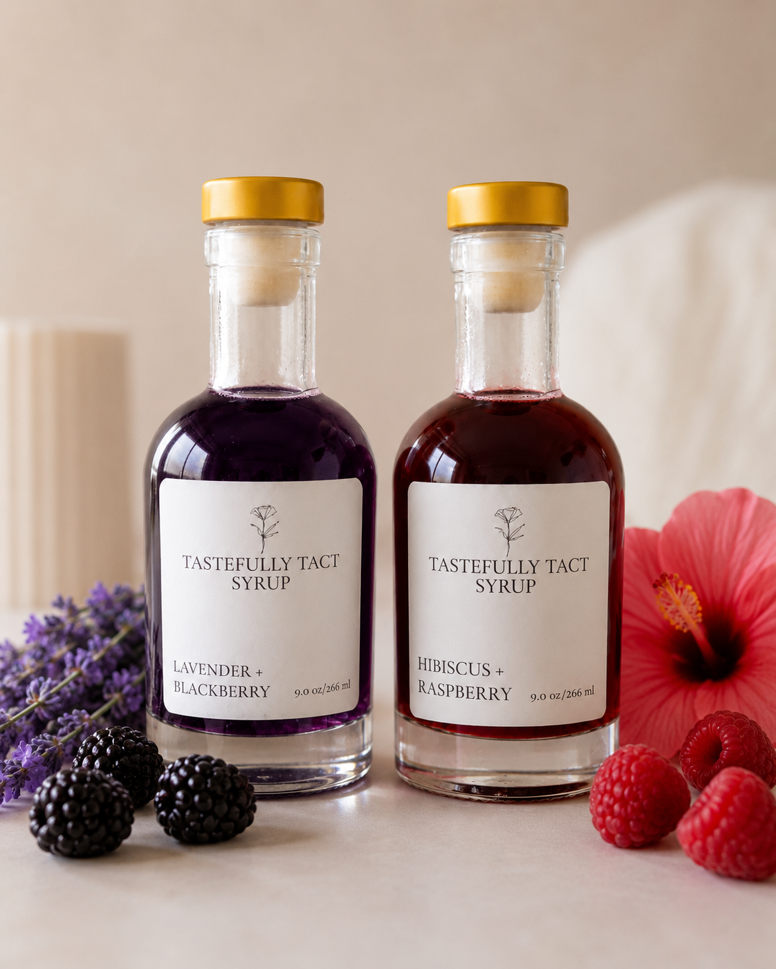 Lavender + Blackberry & Hibiscus + Raspberry Simple Syrup Bundle