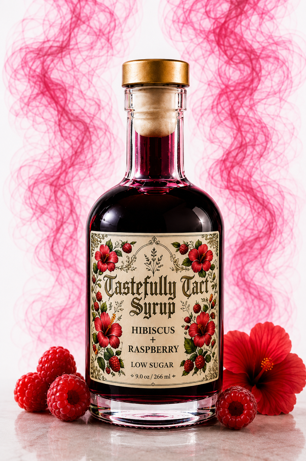 Low Sugar Hibiscus + Raspberry Simple Syrup