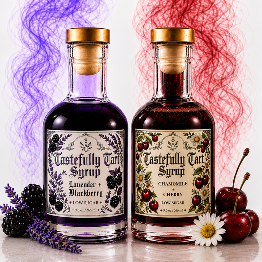 Low Sugar Lavender + Blackberry & Low Sugar Chamomile + Cherry Syrup Bundle
