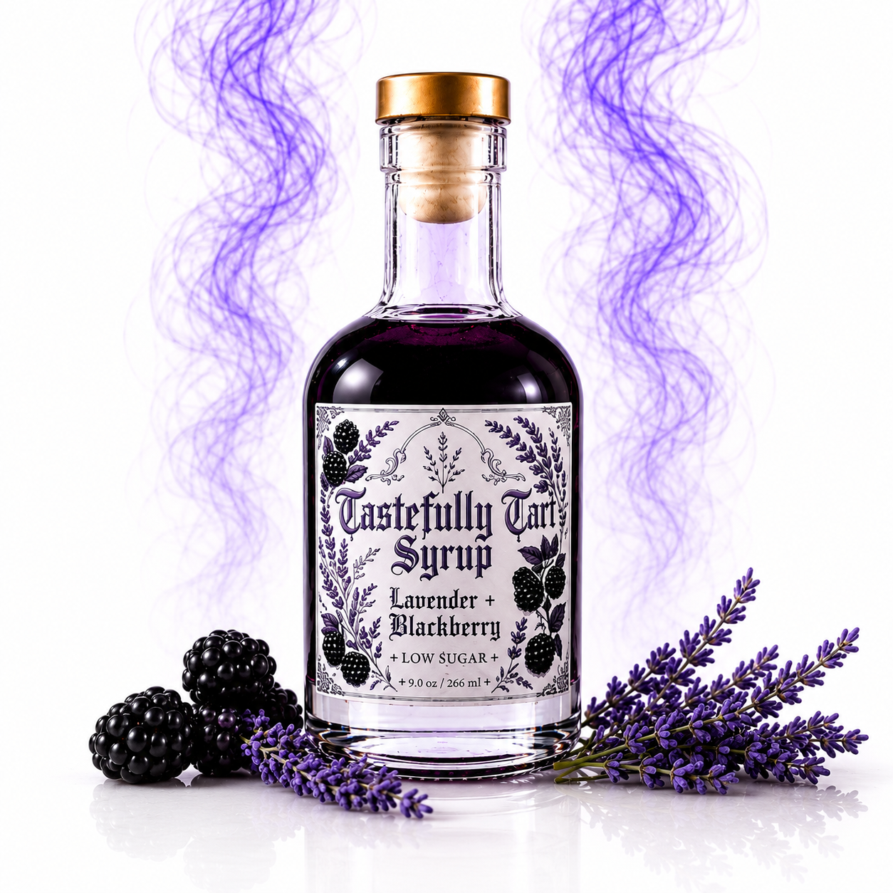 Low Sugar Lavender + Blackberry Simple Syrup