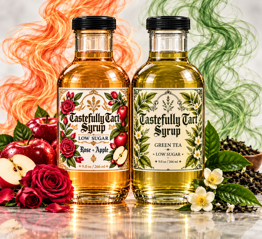 Low Sugar Rose + Apple & Low Sugar Green Tea Simple Syrup Bundle