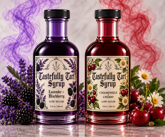 Low Sugar Lavender + Blackberry & Low Sugar Chamomile + Cherry Syrup Bundle