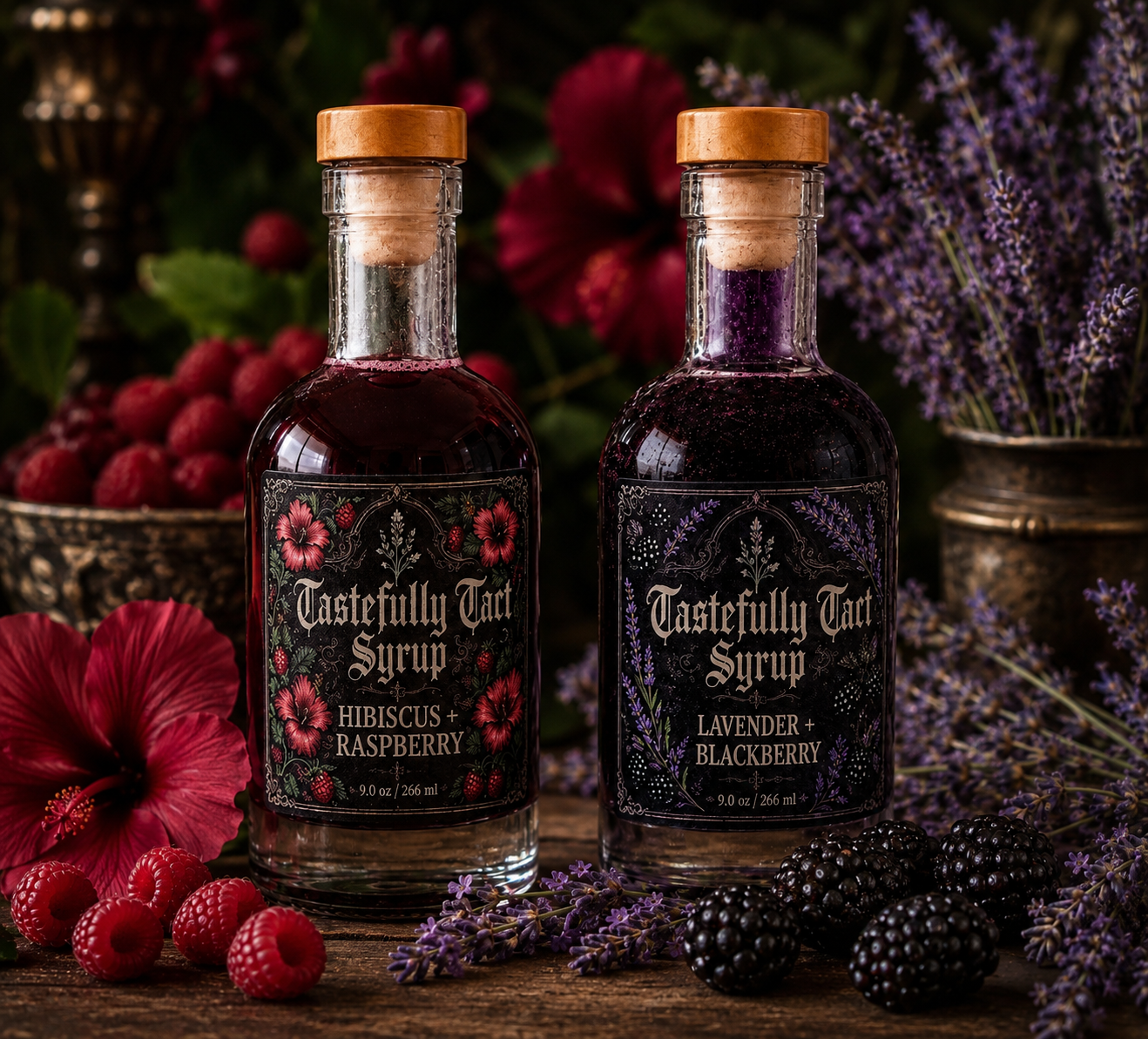 Hibiscus + Raspberry & Lavender + Blackberry Simple Syrup Bundle